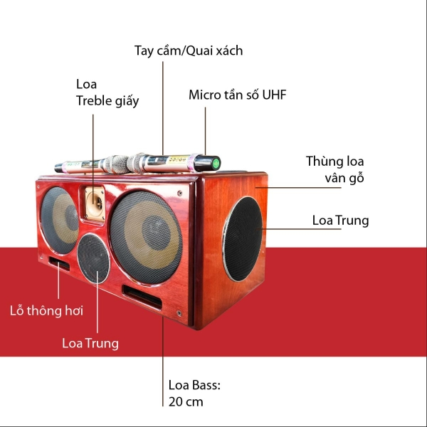 Loa Xách TayJBB J-Z30 với hệ thống loa 6 đường tiếng