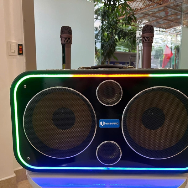 Loa Xách Tay VinhPro 24 đường tiếngV225-LD24, Công suất cực đại 600W Tích hợp đèn LED [BH 12 tháng]
