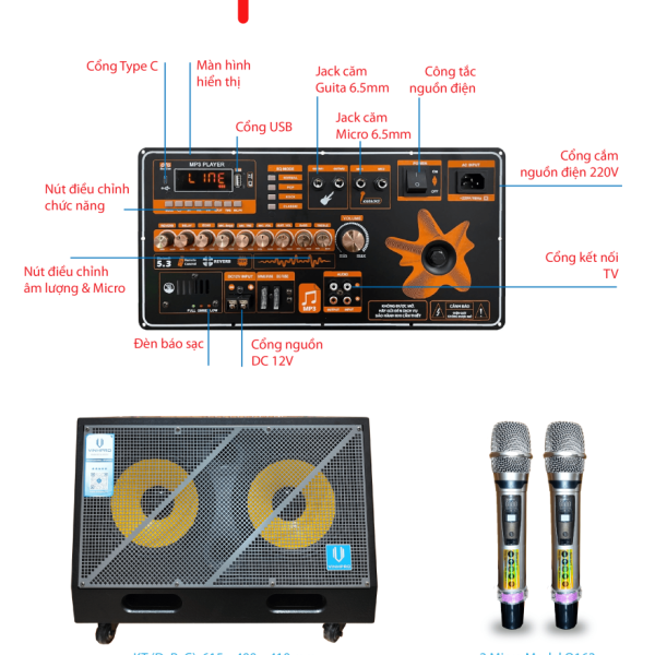 LOA XÁCH TAY KARAOKE VINHPRO V-866