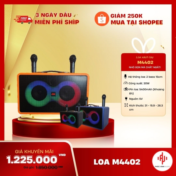 Loa Xách tay M4402 – Nhỏ gọn mà chất ngất với công suất loa lên đến 30W